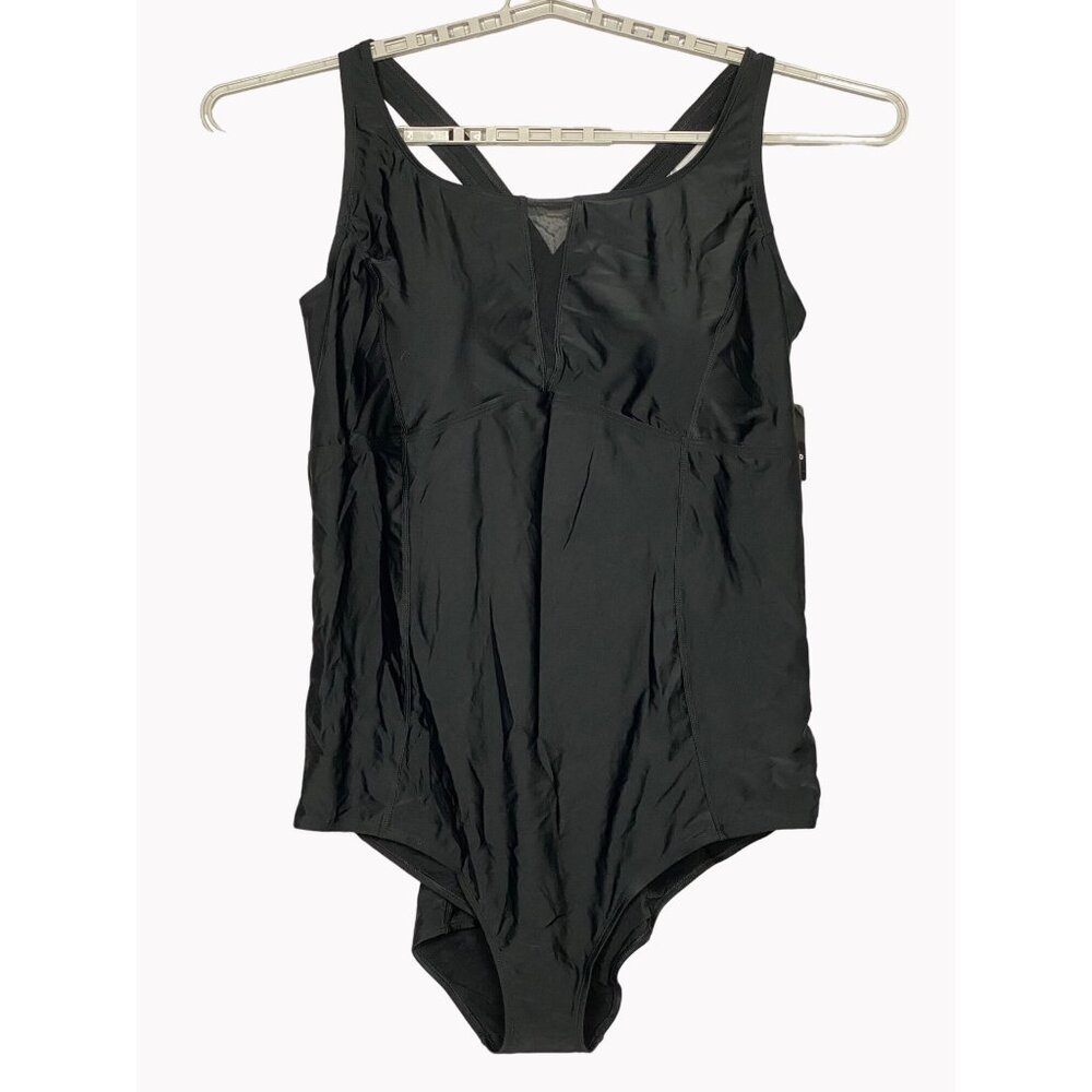 Torrid 6 Womens Size 30 Black Racerback Mesh Inset One Piece Swimsuit New